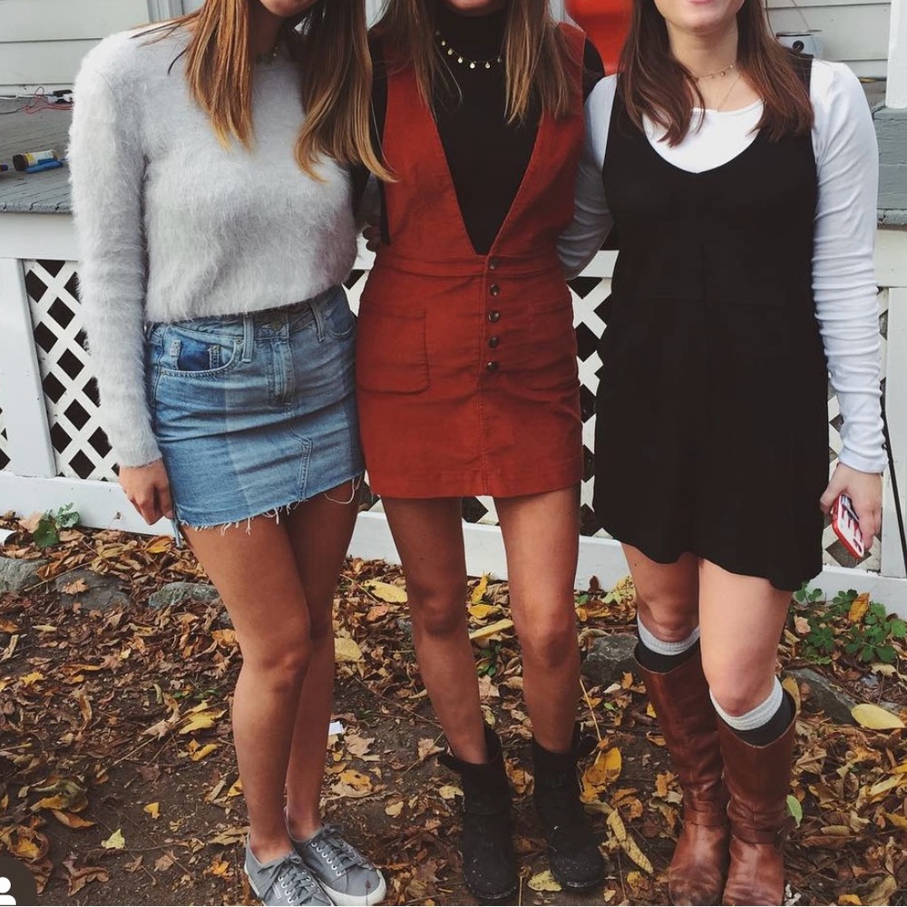 Free People Old School Love Corduroy Skirt Overalls